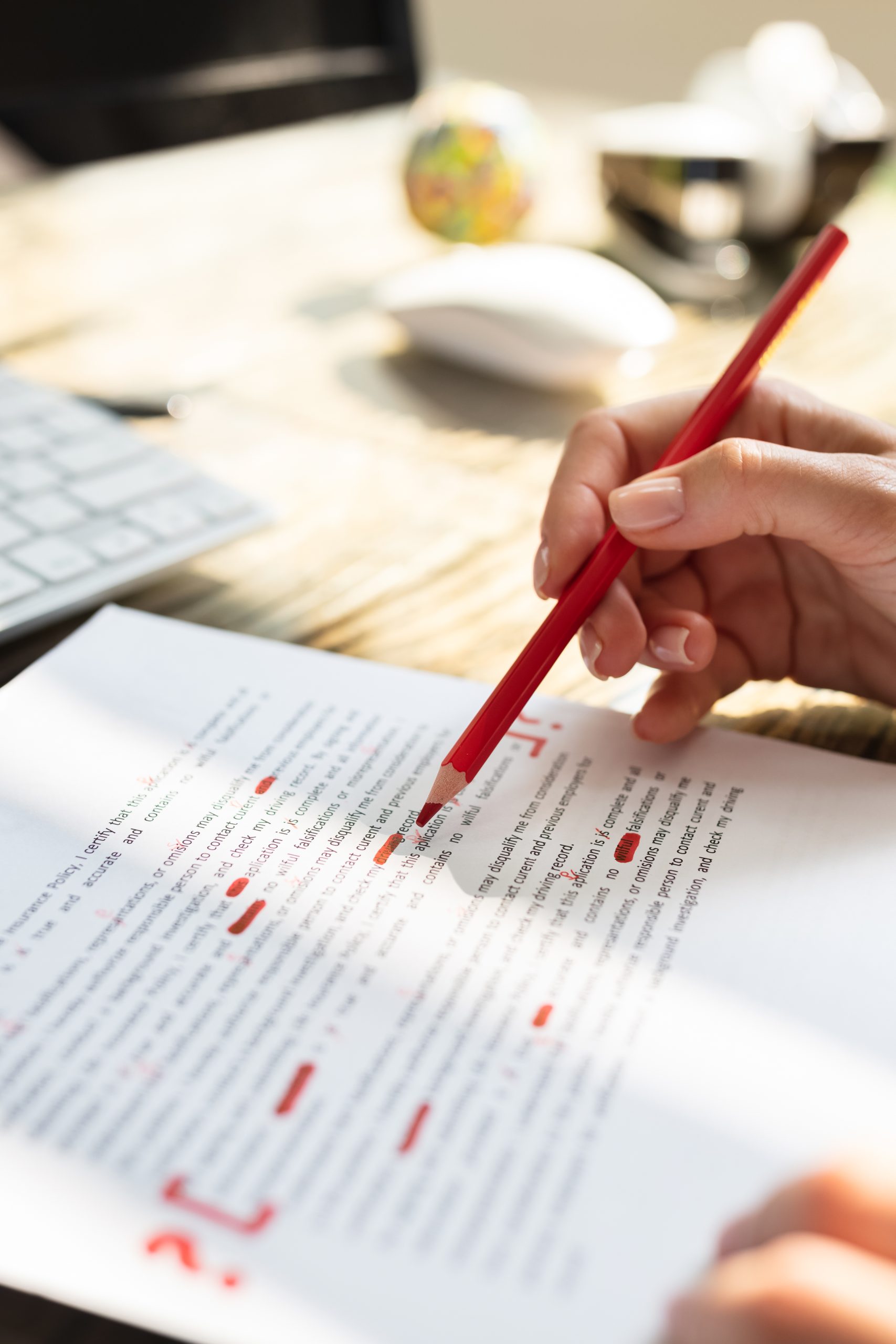 errore de texto resaltados con color rojo